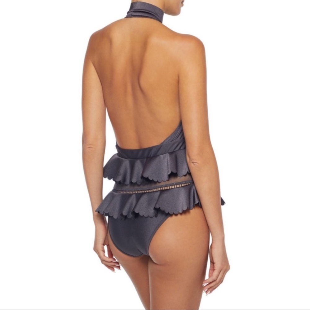 Zimmermann Ruffle trim neck tie swimsuit AU size 1 - Picture 4 of 17